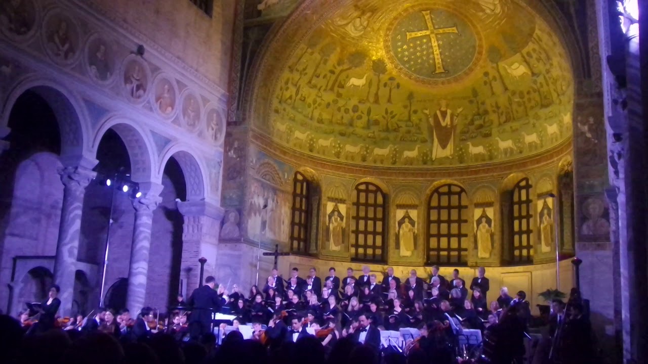 Requiem music Mozart conductor Paolo Olmi & Young Musicians European Orchestra at S. Apollinare (Ra)