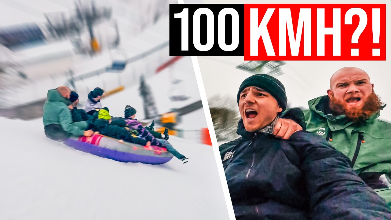 SCHLAUCHBOOT-Fahrt über SCHWARZE Piste?! & Parkour im Schnee! | Winterberg 