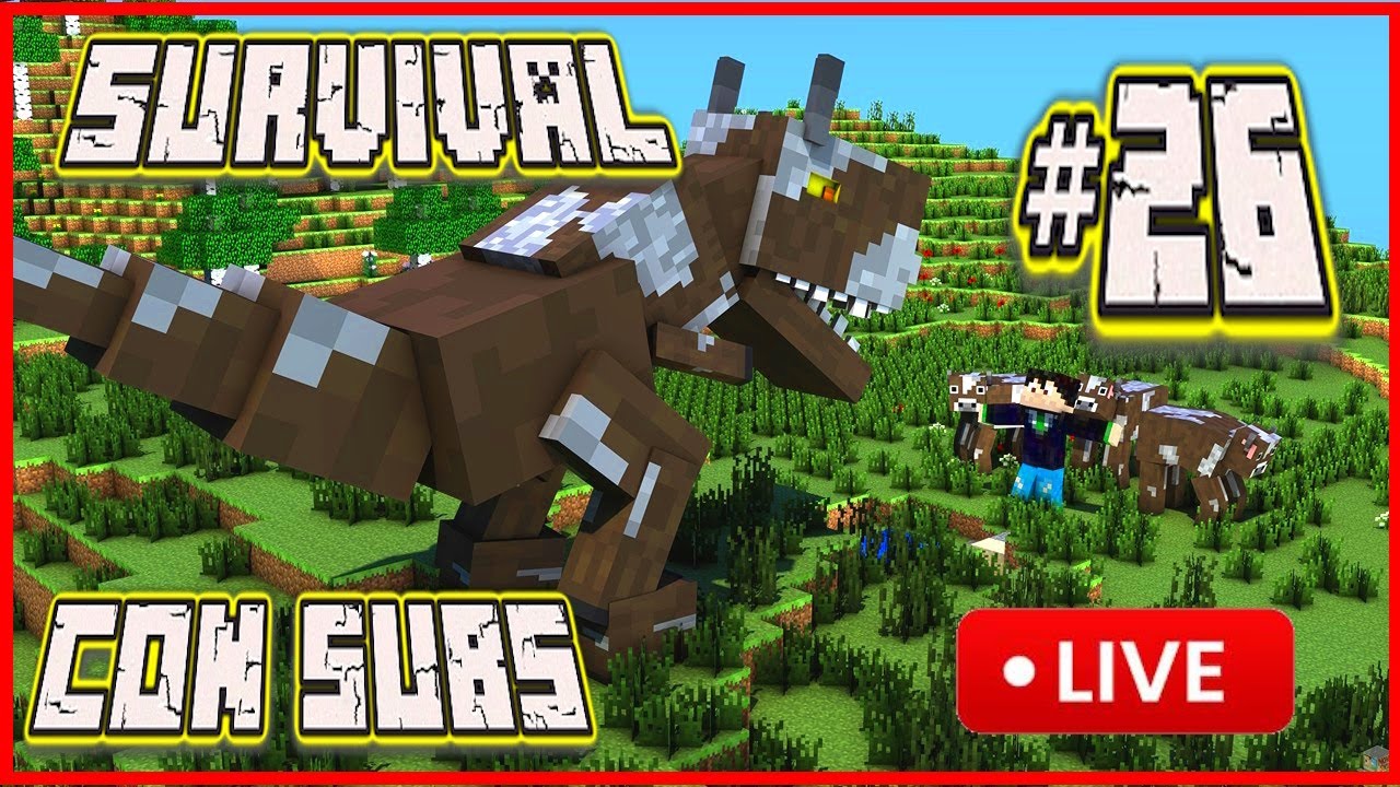 🔴 SURVIVAL con SUBS 🦖 ARK DINOCRAFT #26 ¡El ÁREA científica ALIEN! 👽 😱 #live #minecraftpe