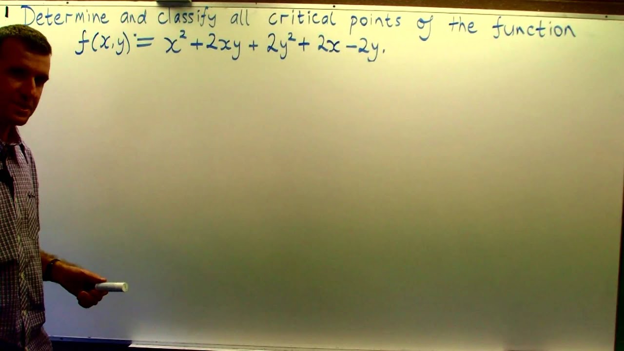 Critical points + 2nd derivative test: Multivariable calculus