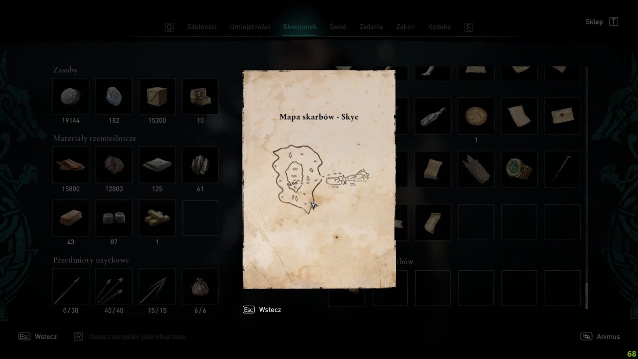 Assassin's Creed Valhalla Mapa Skarb&oacute;w Wyspa Skye Lokacja/Hoard Map Isle Of Skye Treasure Location