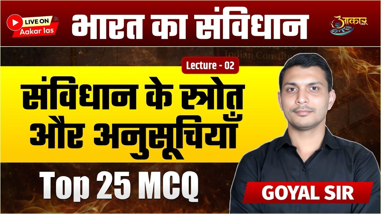 Sources & Schedules of Indian Constitution + MCQ | भारत का संविधान | MPPSC Polity | Top 25 Questions