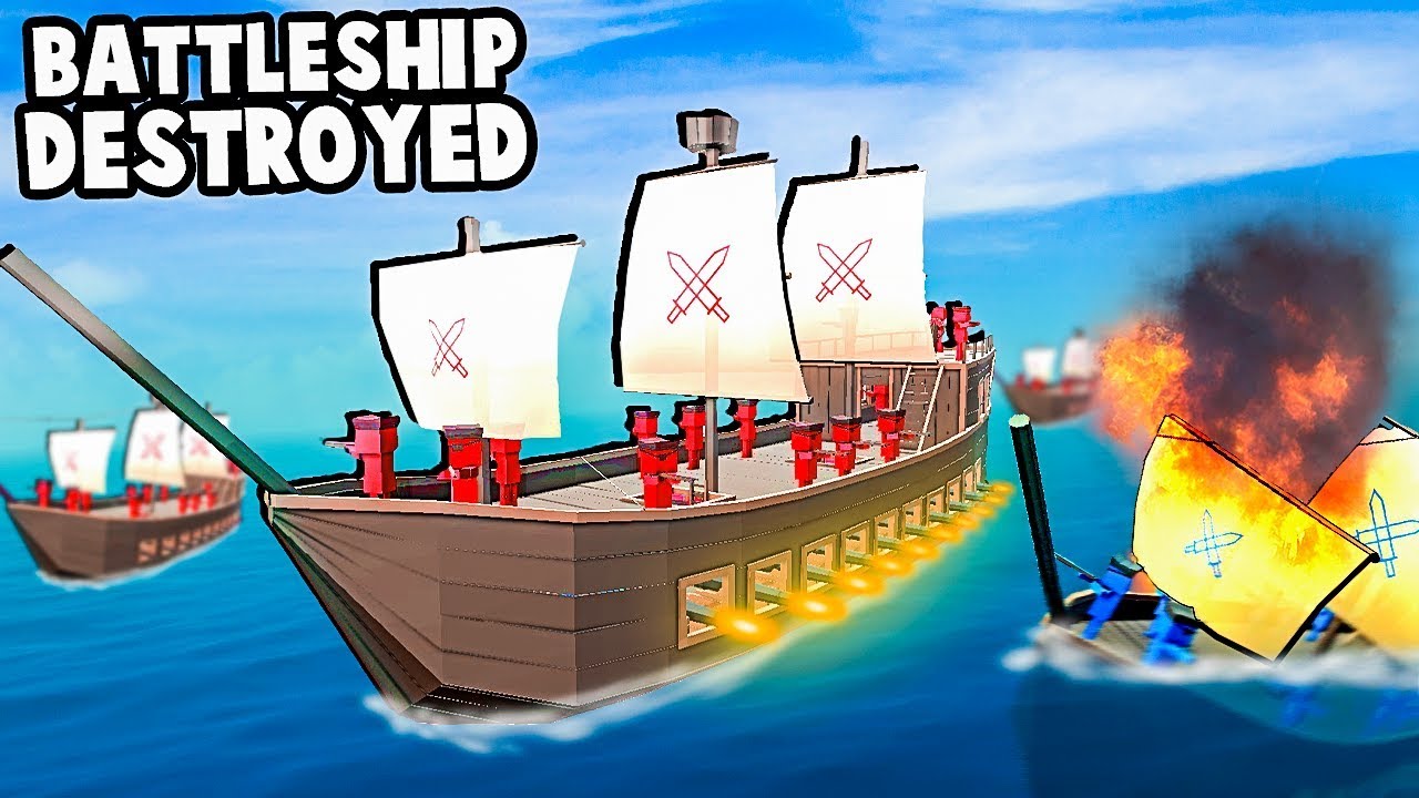 Giant Pirate NAVAL BATTLE!  BATTLESHIP Simulator! (Ancient Warfare 3)