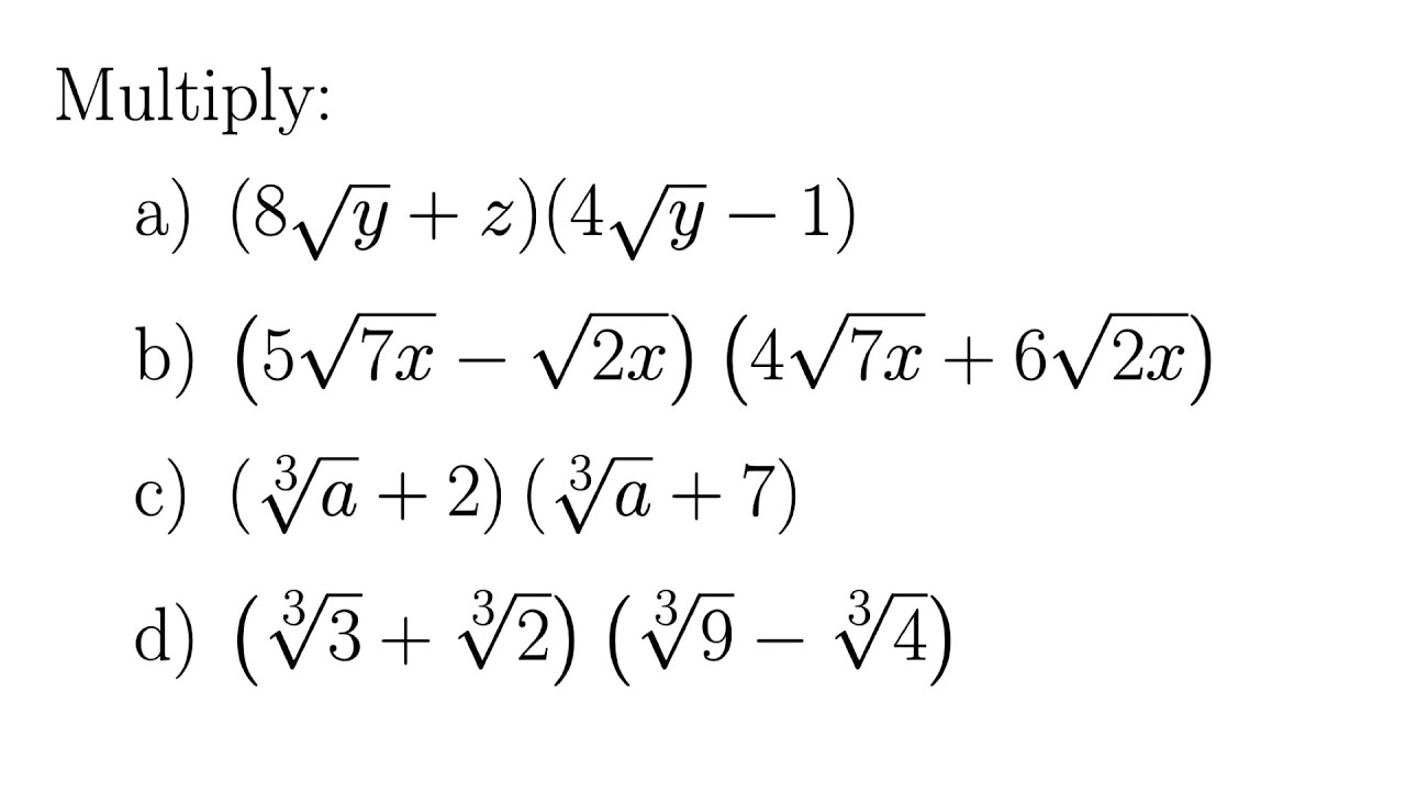 Using FOIL with Radical Expressions