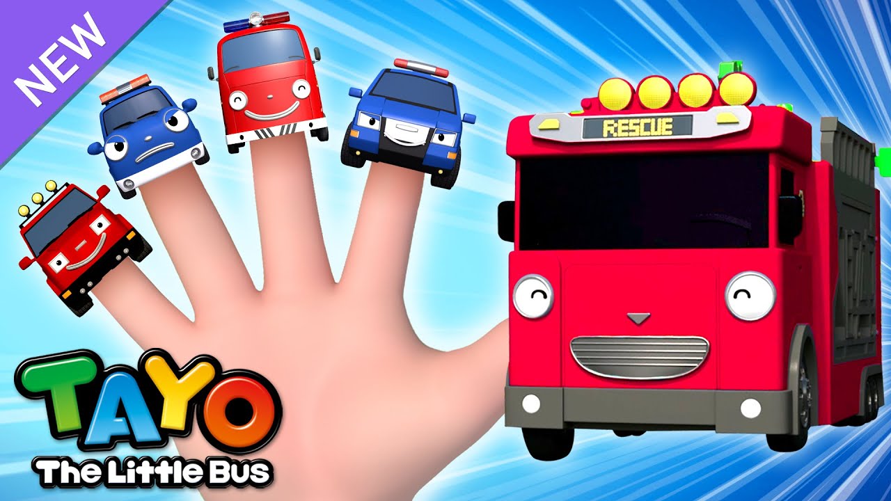自動車ゆびのかぞく🖐 l レスキューチームの歌 l 子供の歌 l のりものの歌 l ちびっこバス タヨ
