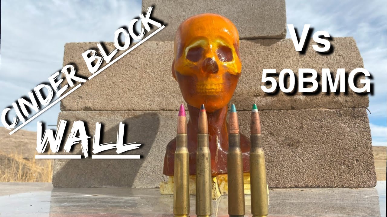 50 BMG vs Cinder Block Wall