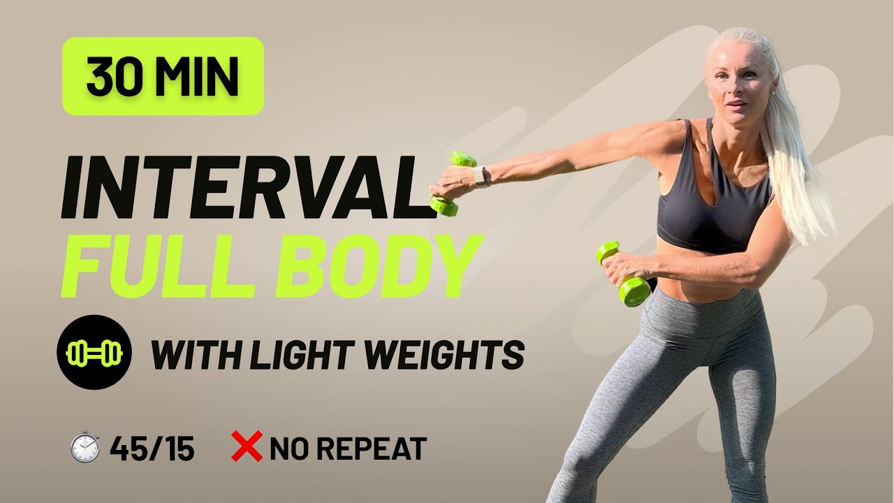 30 Min Interval Full Body with Dumbbells Workout - HIIT, Home Workout