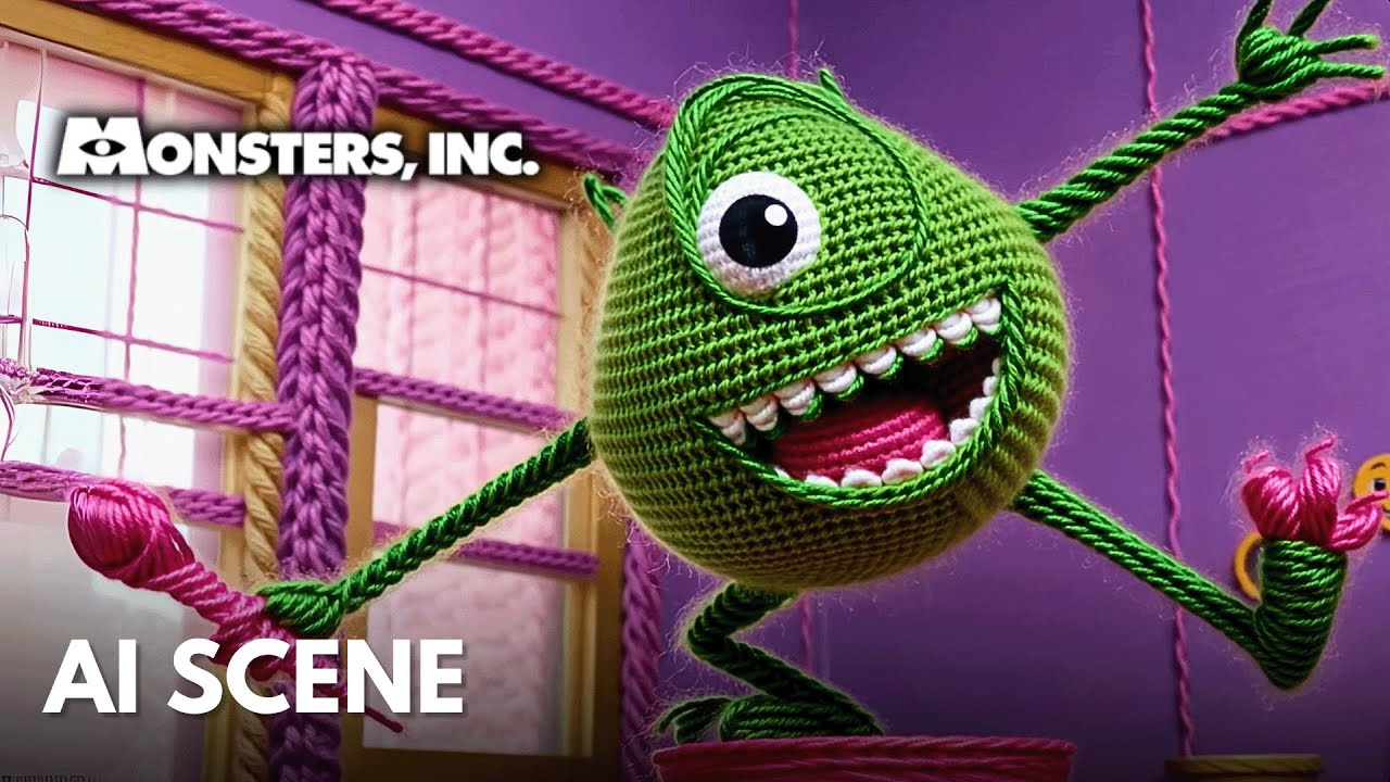 MONSTERS INC  Scene But AI Generated in Yarn | Runway Gen3