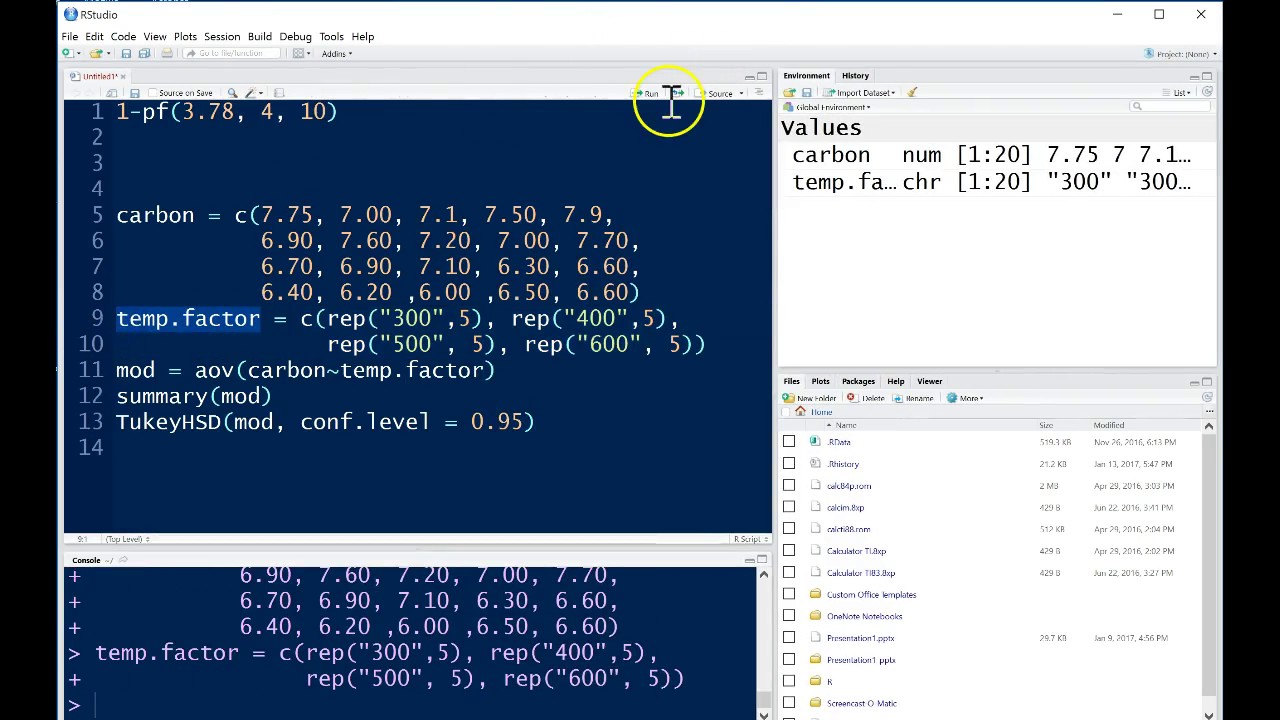 R Tutorial on Single Factor ANOVA F test and MC