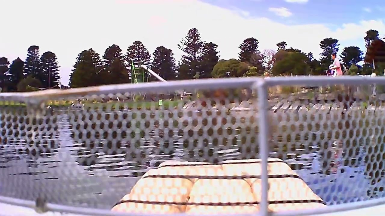 Model boat deck view sailing