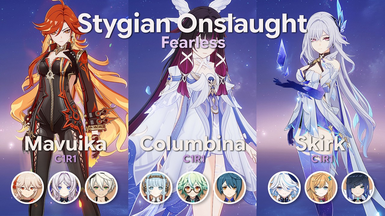 Mavuika C1R1 --- Columbina C1R1 --- Skirk C1R1 --- Stygian Onslaught | Genshin 6.4
