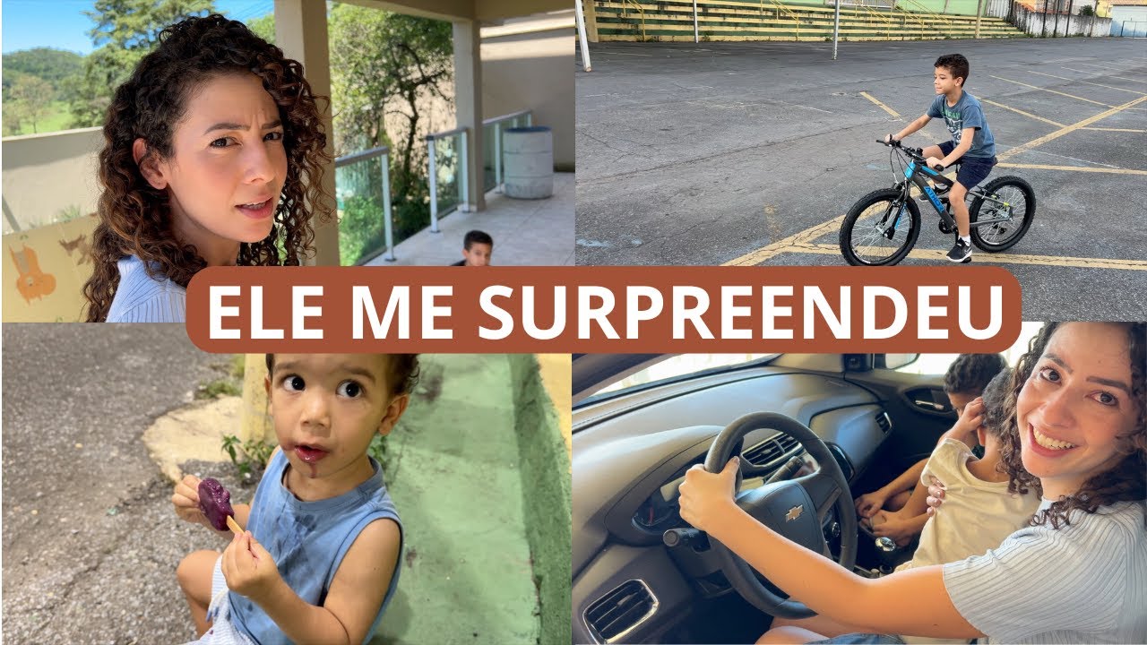 ELE VAI PARA A ESCOLINHA, OLHA ESSE PRESENTE QUE GANHEI, PASSEANDO COM OS MENINOS, A CIDADE TÁ LINDA