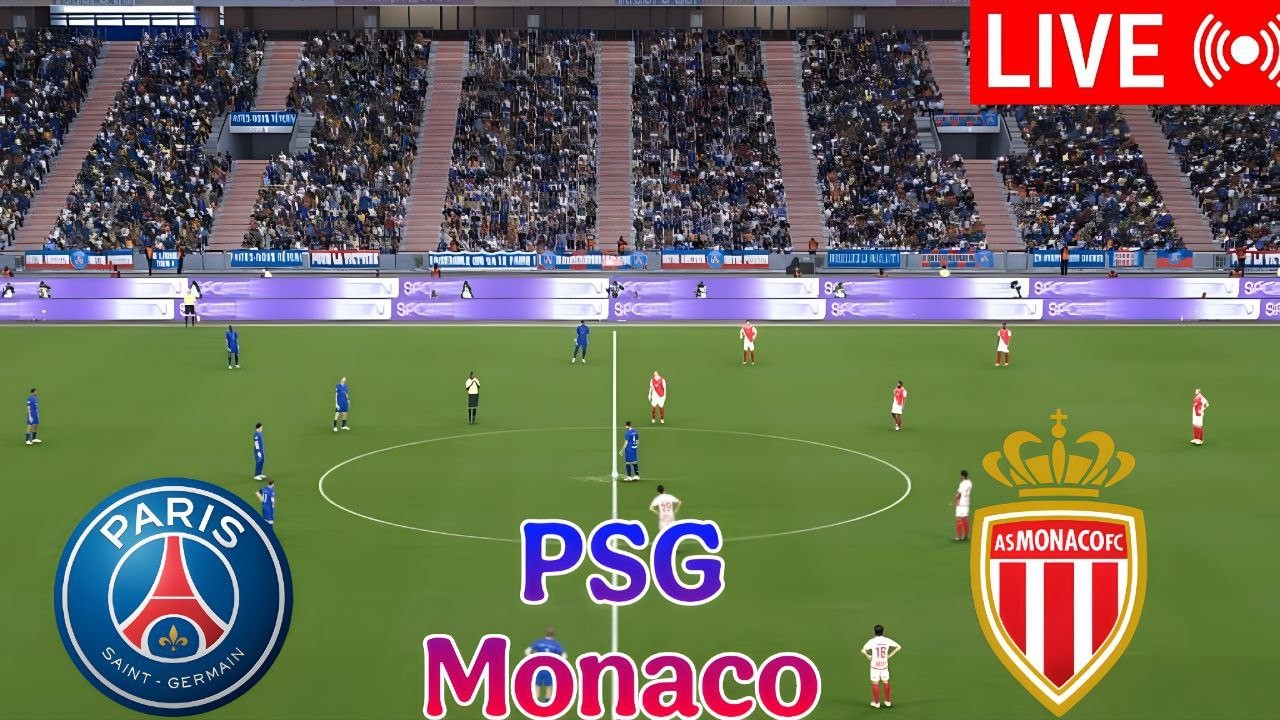 🔴 EN DIRECT : Paris Saint-Germain - AS Monaco, Ligue des Champions  Simulation de jeu vidéo eFootbal
