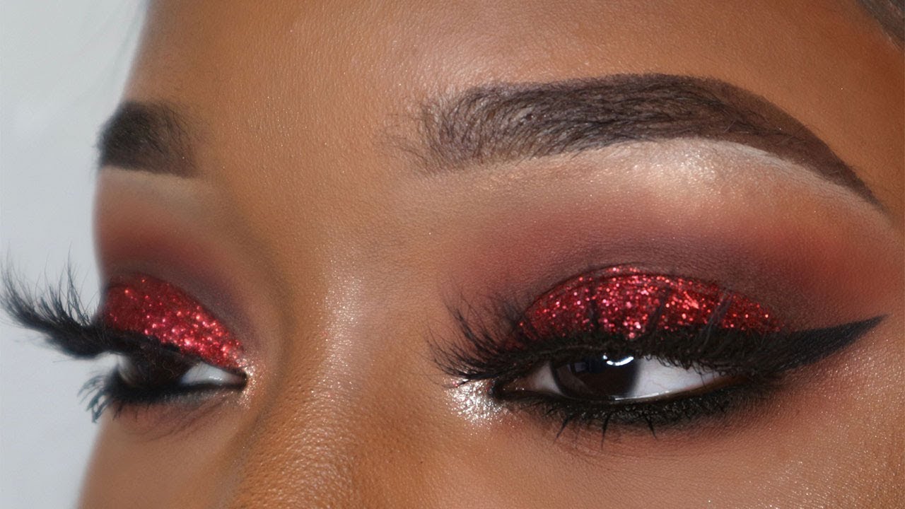Red Glitter Smokey Eye Tutorial