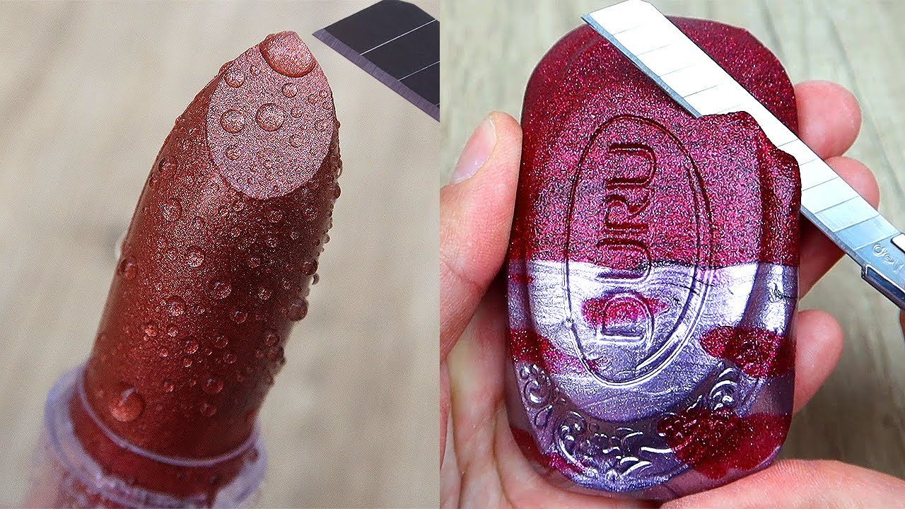 Relaxing Soap Carving ASMR. Satisfying Soap and lipstick cutting. Corte de jabón - 266