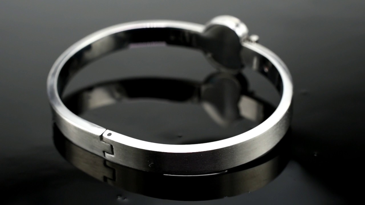 Pink Box Love Bangle with High Grade Cubic Zirconia