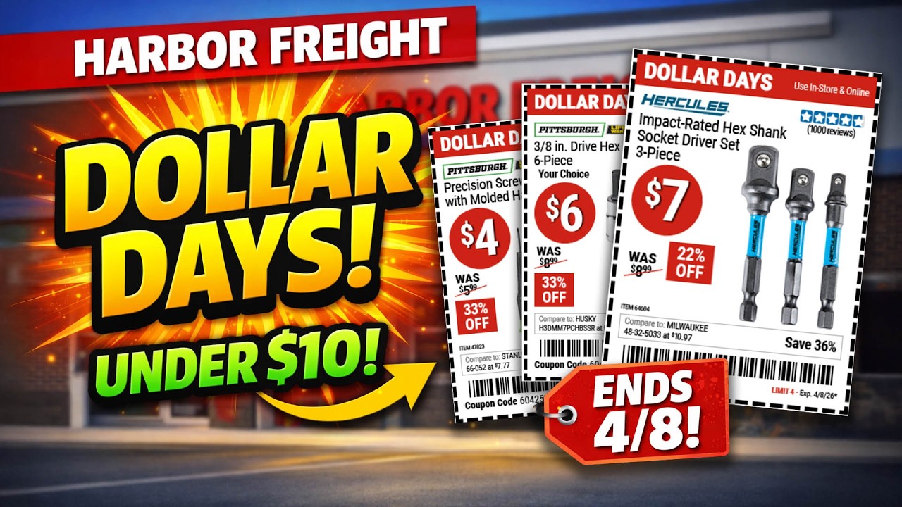 В четверг в Harbor Freight стартует новая распродажа Dollar Days! Вот что сейчас продаётся со ски...