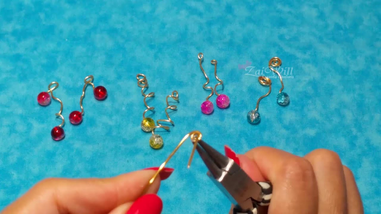 IDEA DE ARETES EN ALAMBRE PARA BISUTERIA