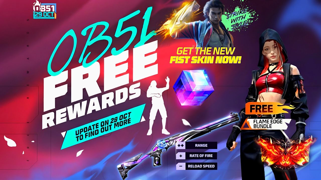 OB51 Update FF &ndash; FREE REWARDS  | New Character Nero 🔥| Free Fire New Event | FF New Event