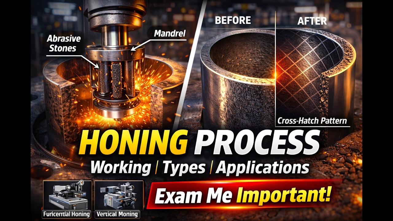 Honing Process in Hindi | Working Principle + Diagram