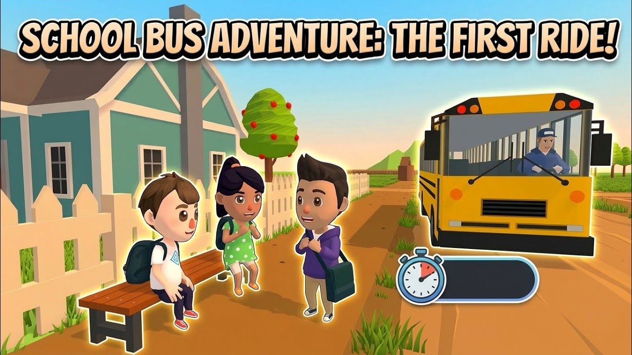 Kids Ride the School Bus 🚌 Going to School Adventure | Kids Learning Video