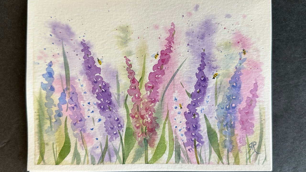 Paint a summer flower garden with watercolours!