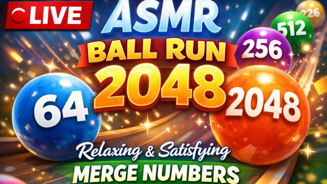 LIVE 🔴 ASMR Ball Run 2048 | Relaxing Merge Number Satisfying