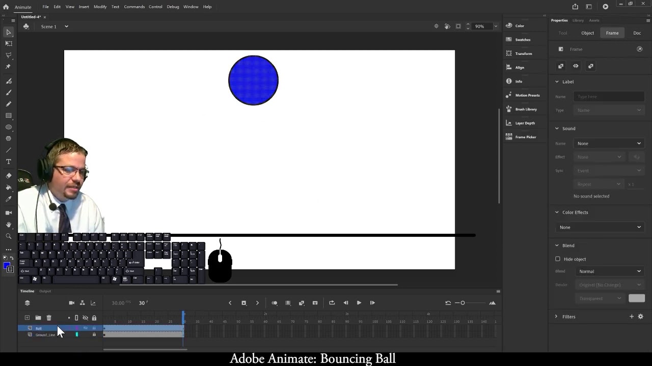 Adobe Animate: Прыгающий мяч