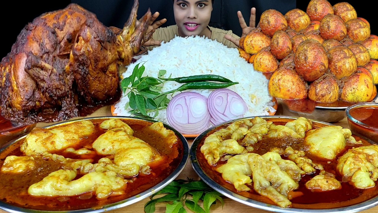 Eating Show Oily Mutton Fat Curry Asmr Eating Mukbang Whole Chicken Curry Egg Curry Eating Video