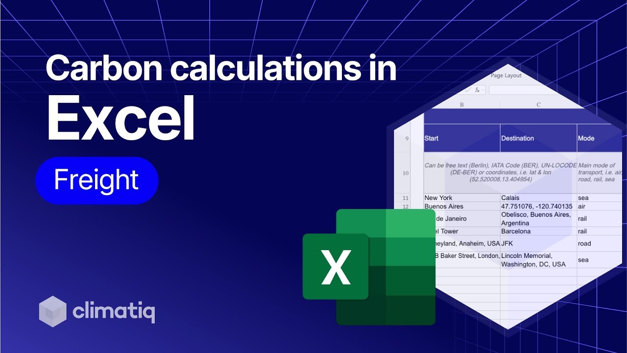 How to calculate carbon footprint of freight shipments in Excel: Climatiq Excel add-in V2