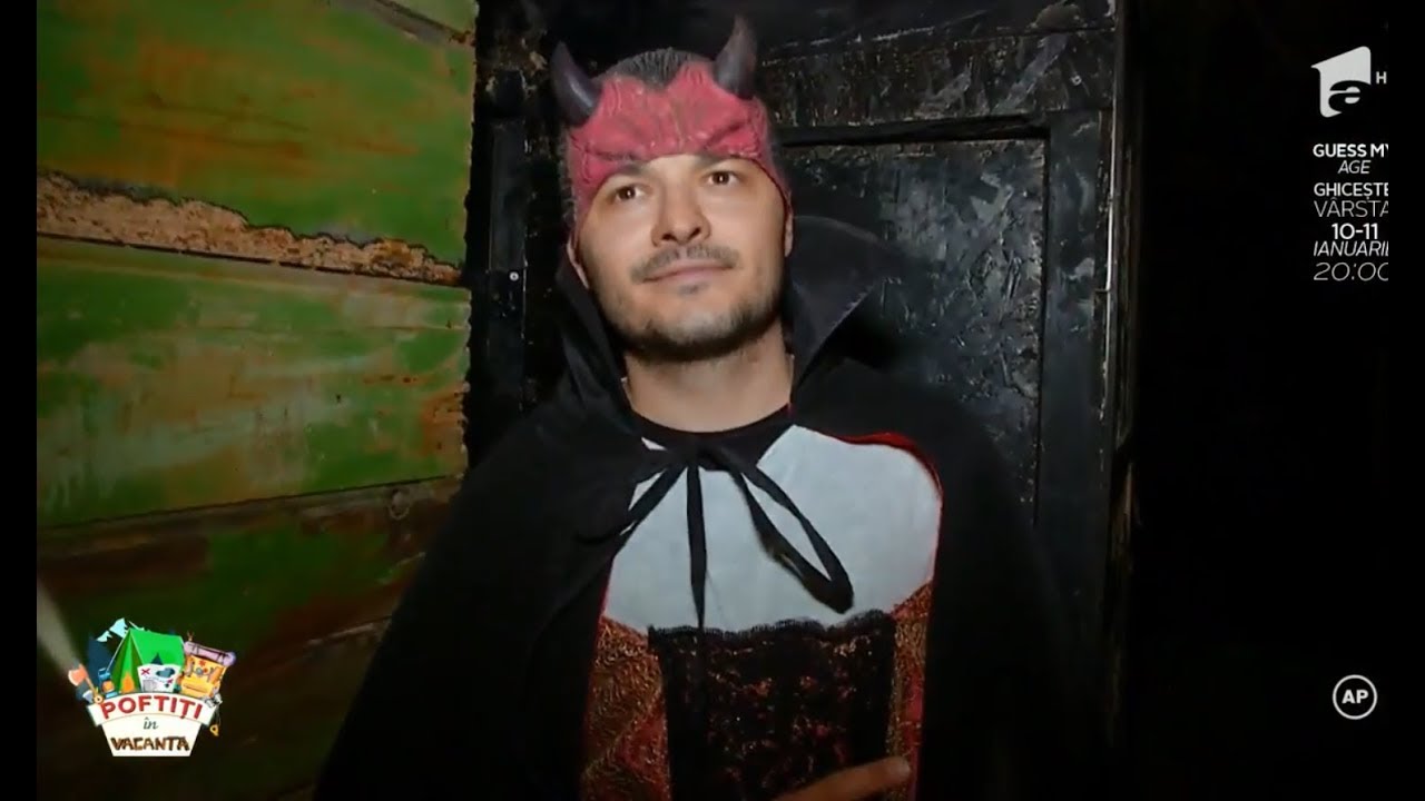 Liviu Vârciu nu știe să sperie. Costumat în Dracula, și-a luat bătaie de la Vica Blochina