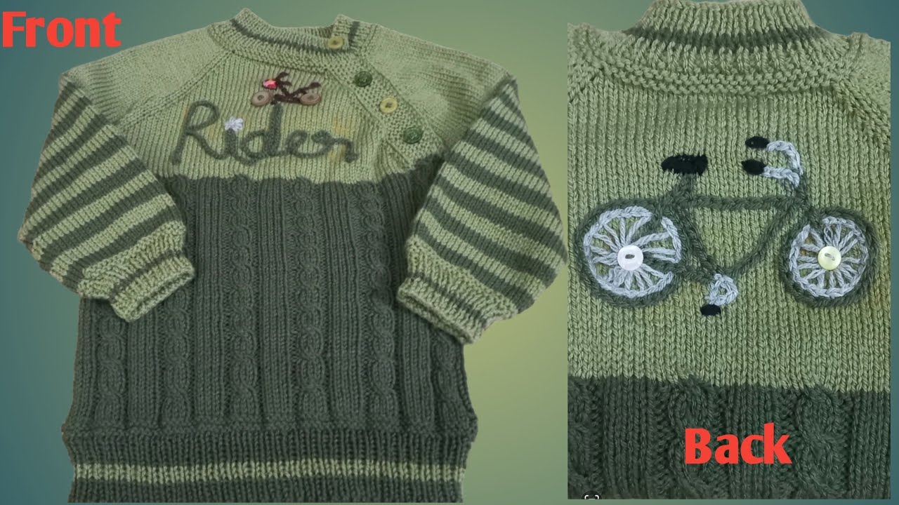 Knitting Cardigan Sweater For 3y to5 Years Toddlers Knit Reglan Side Button part1 Unique knitting pk
