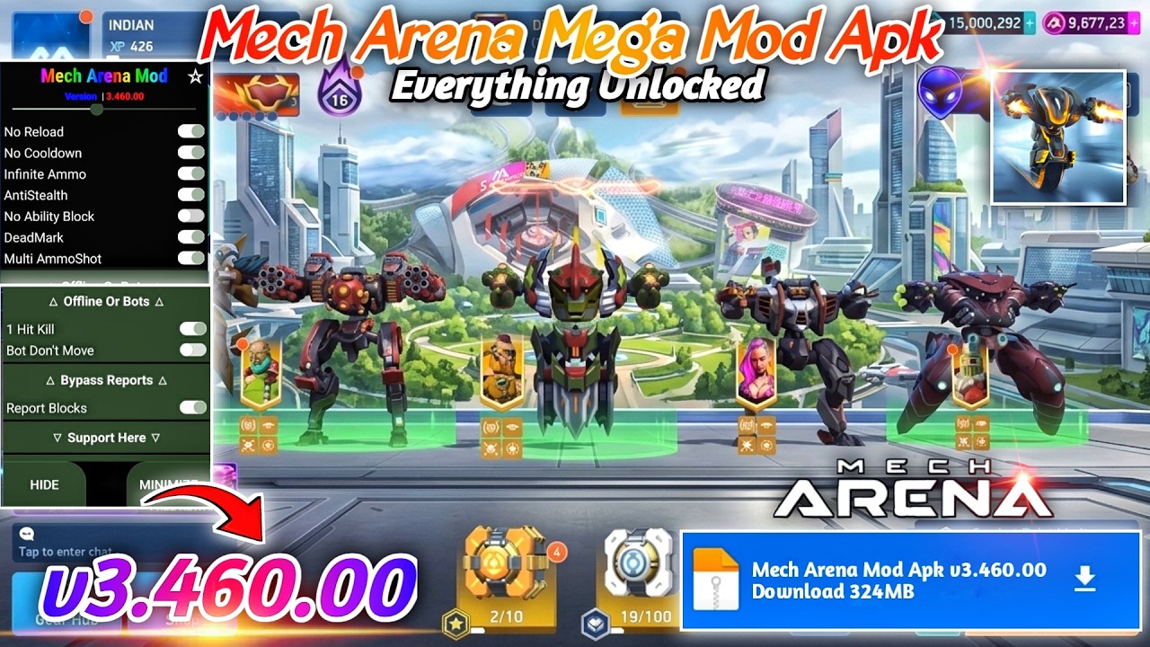 Mech Arena Mod Apk v3.460.00 | Mech Arena Mega Mod Menu v3.460.00 | Mech Arena Hack v3.460.00