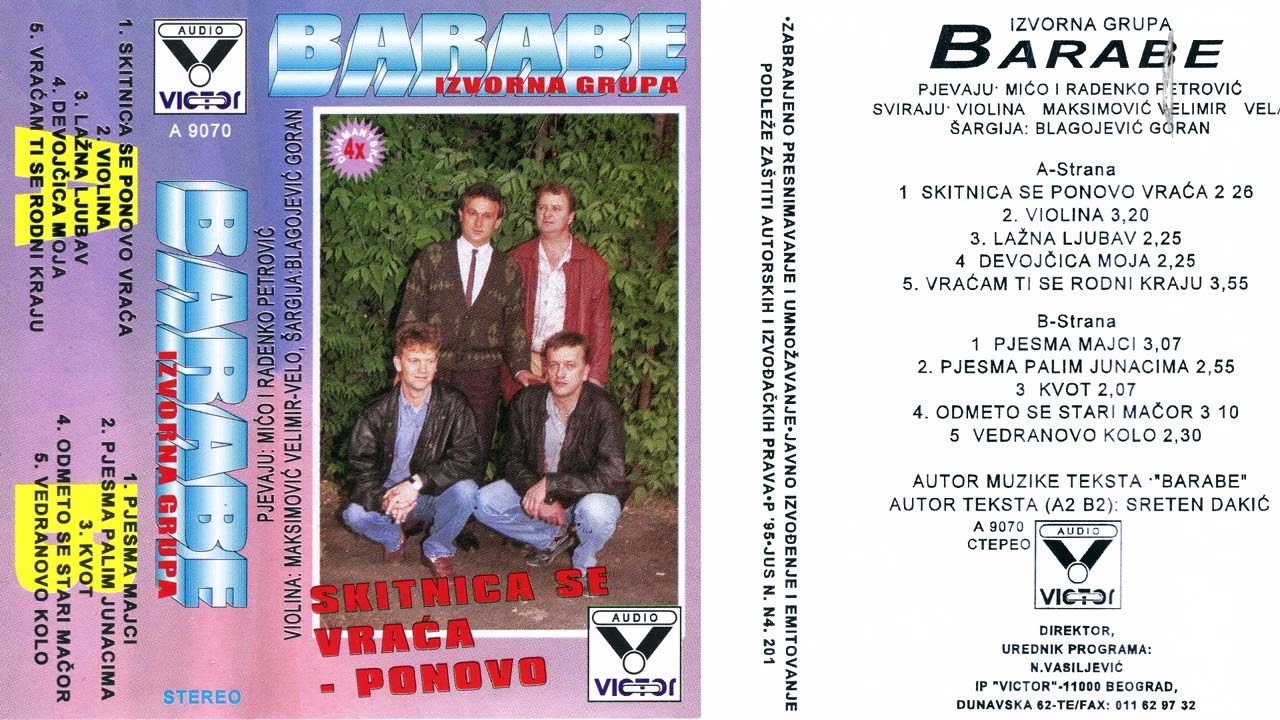 Izvorna grupa Barabe - Pjesma majci - (Audio 1995)