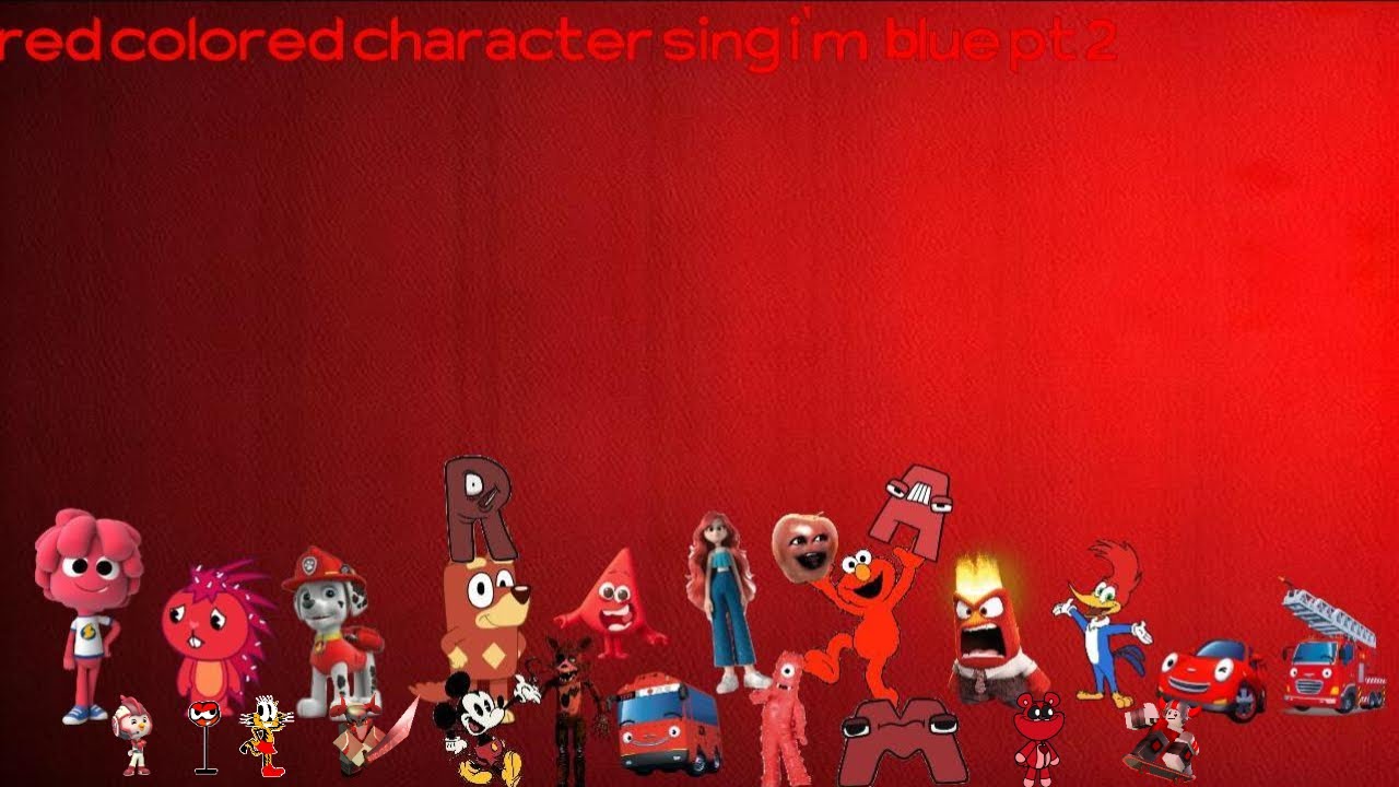 All Red Characters Sing I'm Blue (Da Ba Dee) (most viewed video)