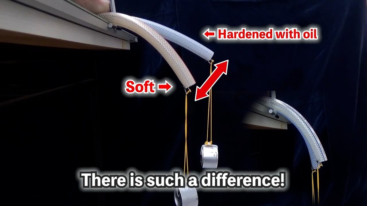 【Oil resistant hoses】Comparison of oil resistance by the amount of hose deflection