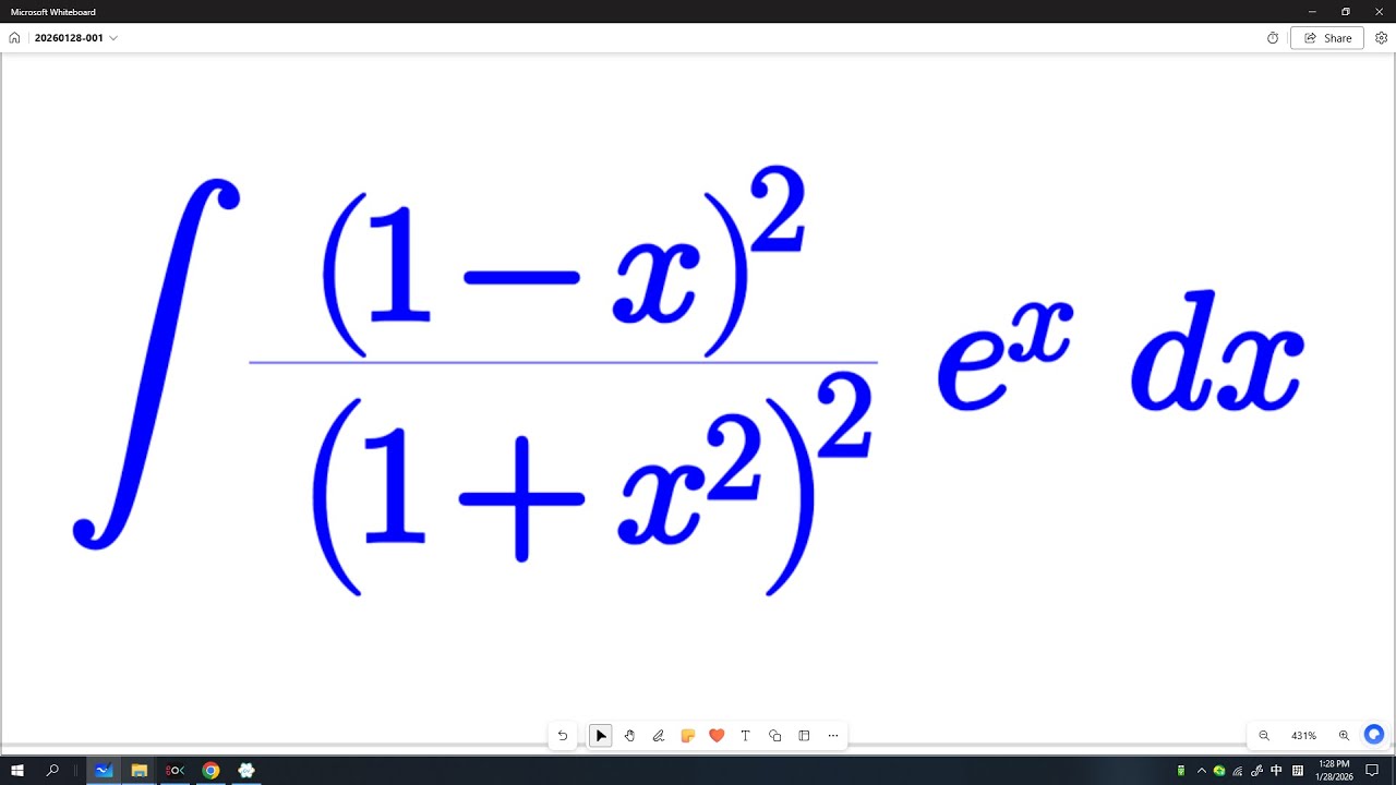 Integral of ((1-x)^2)/(1+x^2)^2)e^x