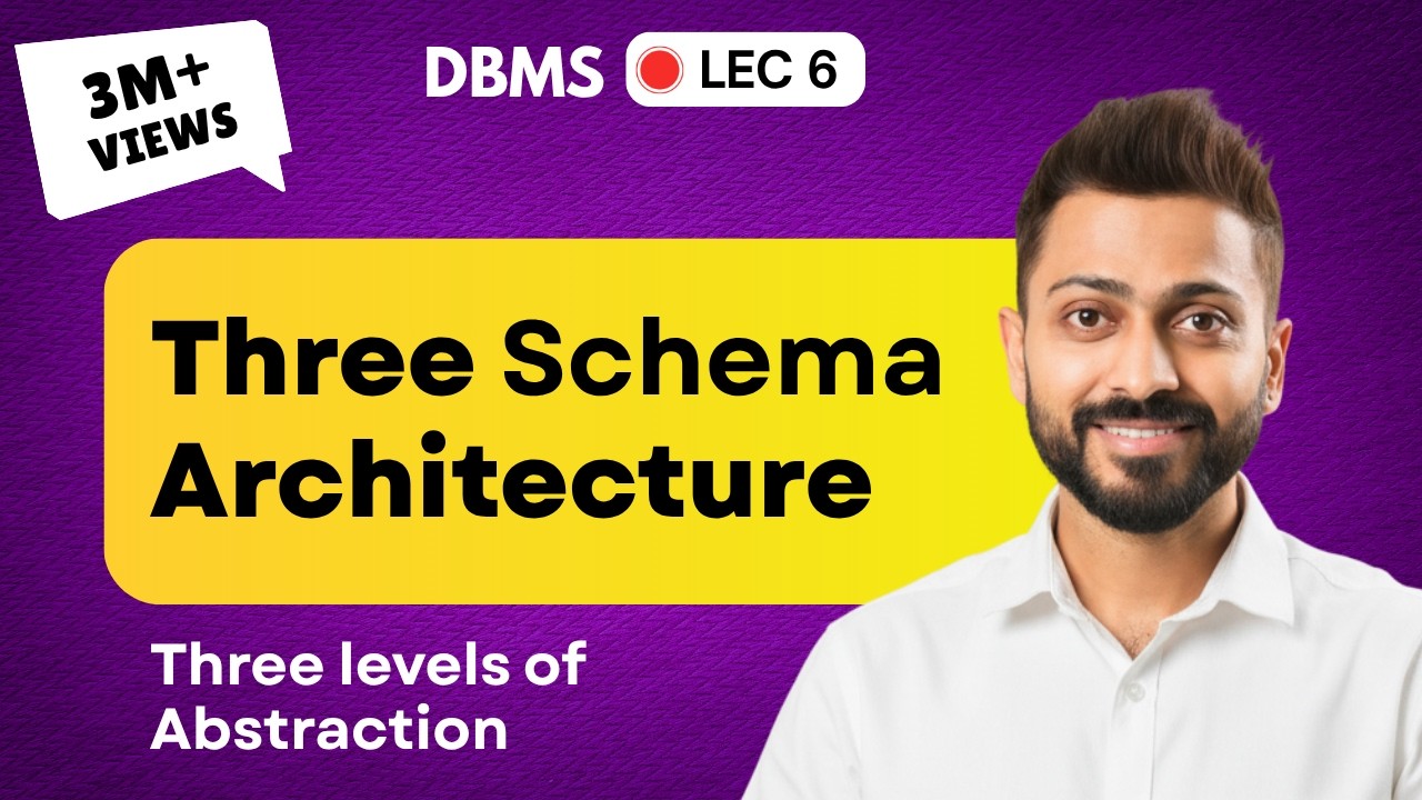 Lec-6: Three Schema Architecture | Three Level of Abstraction | Database Management System
