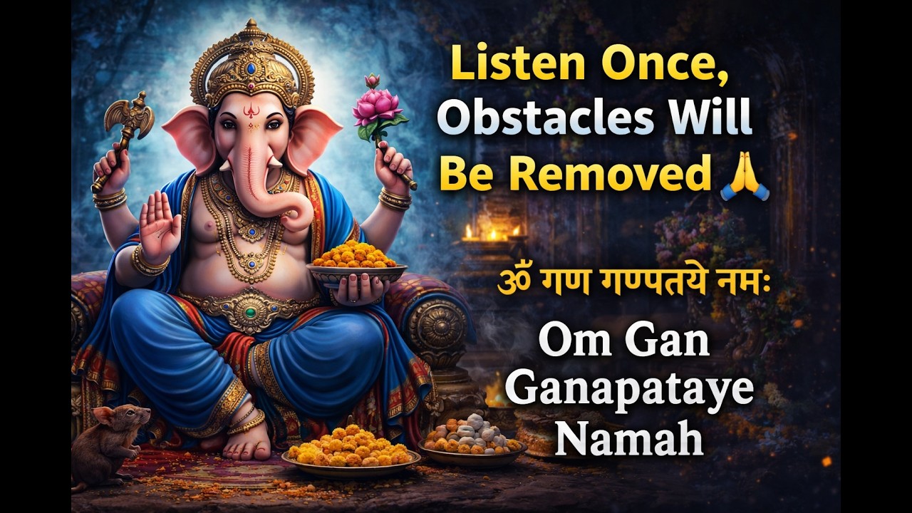 ॐ गं गणपतये नमः | 108 Times Ganesh Mantra | Removes Obstacles & Brings Success