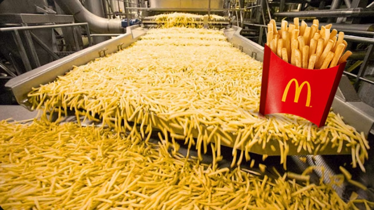 Как готовится картофель фри в Макдоналдсе🍟 | Полный производственный процесс