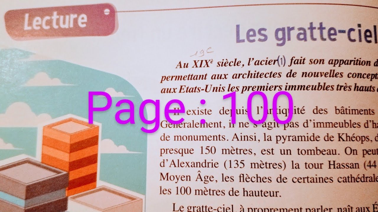 CE2 : Lecture : Les gratte-ciel page 100. Le trésor des mots