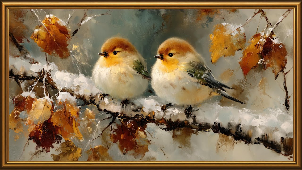 Winter Songbirds Art | Cozy Holiday Art | Christmas Decor | 4K Frame TV Winter Screensaver