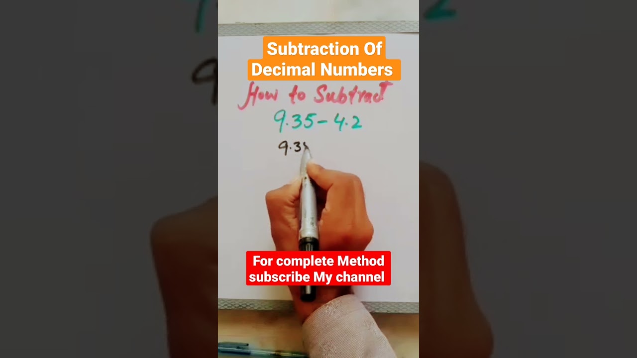 Decimal subtraction| How to subtract Decimal Numbers