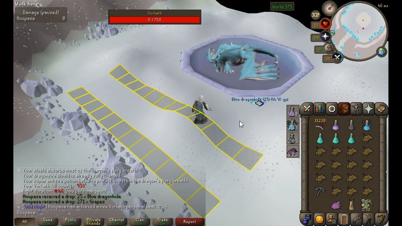 Vorkath Speed-Runner Grandmaster task using only ranged, 46 SECONDS