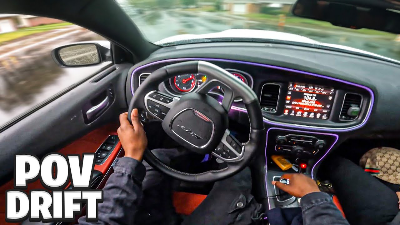 POV DRIFTING EVERY TURN IN THE RAIN IN A DODGE CHARGER SCATPACK (BAD IDEA😳)