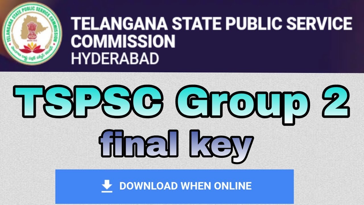 TSPSC Group 2 official final key download