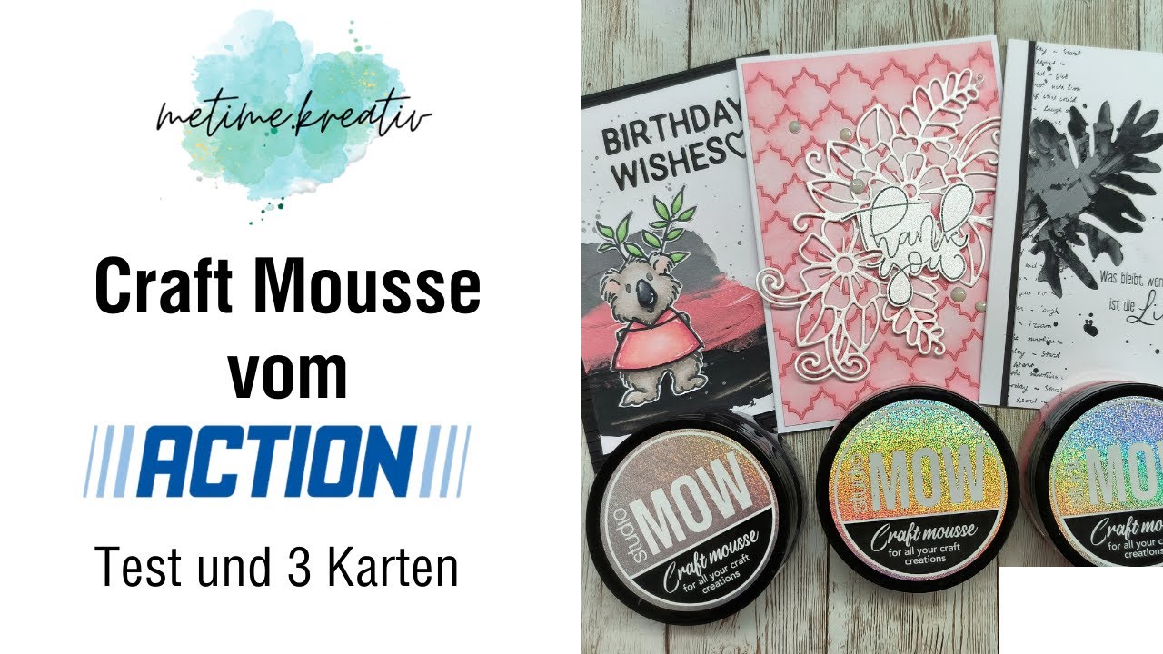 Craft Mousse vom Action | Test und 3 Karten basteln | Basteln mit Action | Trauerkarte | Review
