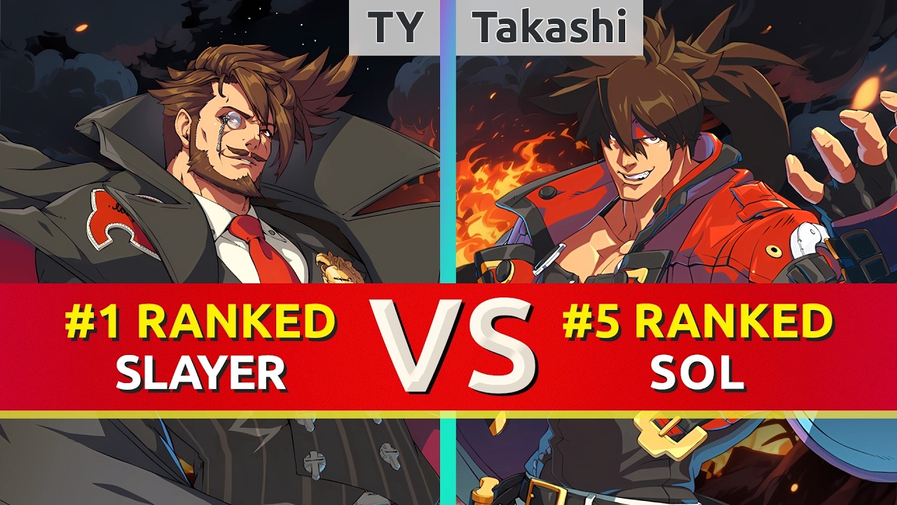 GGST ▰ TY (#1 Ranked Slayer) vs Takashi (#5 Ranked Sol). High Level Gameplay