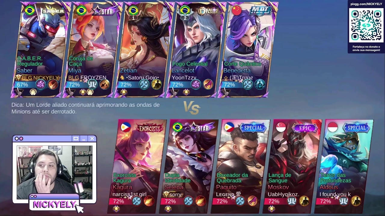 AO VIVO MOBILE LEGENDS BANG BANG (MLBB) - NICKYELY
