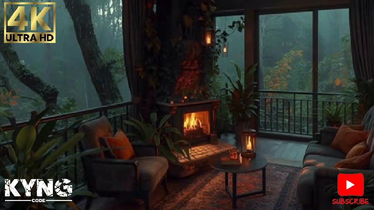 LOfi Peaceful Atmosphere, Fireplace, Calming Thunderstorm, Ambience, NEW [HQ] LOfi